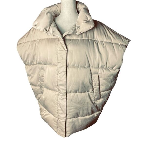 Kenneth Cole Natural Quilted Oversized Tapered Jacket Vest Puffer Vest L/XL - Picture 1 of 4